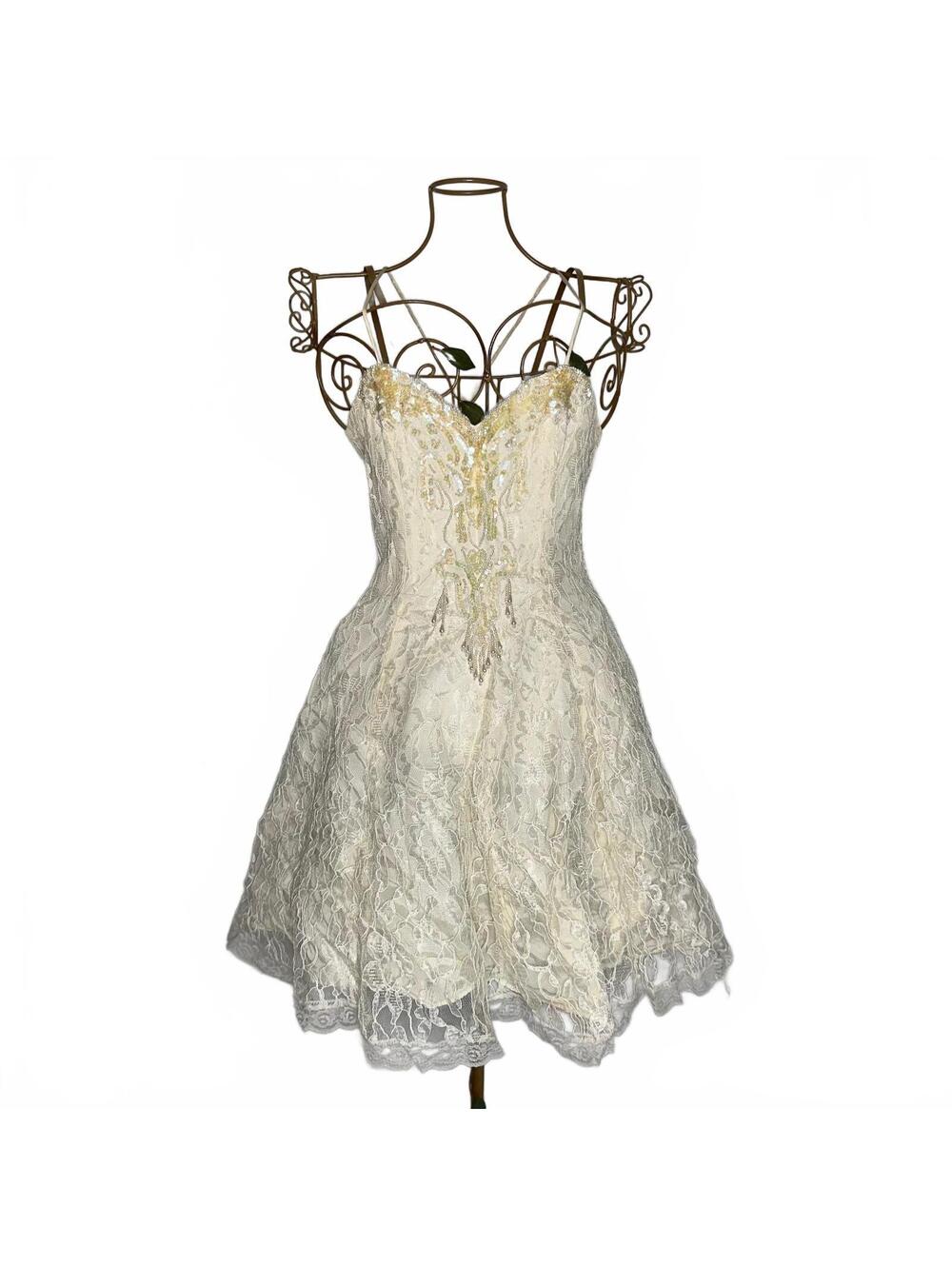 Vintage Legends Fashions Beaded Lace Party Dress Bridal Reception Prom 9/10